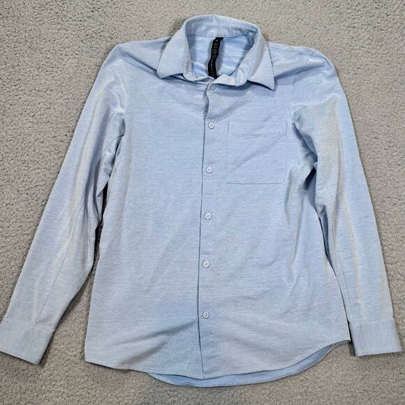 Lululemon Commission Long-Sleeve Slim Shirt Pocket Mens XS Blue Button Up Career - Picture 9 of 10